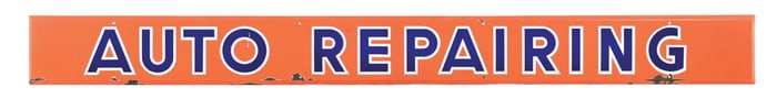 PORCELAIN UNION 76 "AUTO REPAIRING" SIGN.
