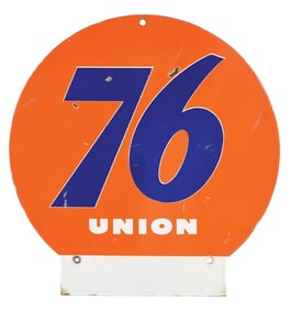 RARE UNION 76 OIL COMPANY PORCELAIN RACK SIGN.
