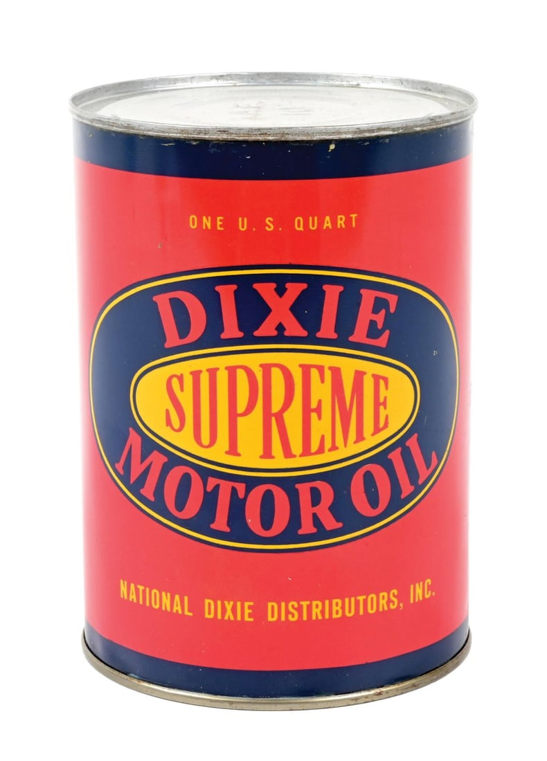DIXIE SUPREME MOTOR OIL ONE QUART CAN. (1 of 6)