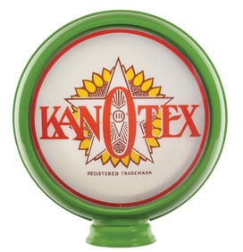 KANOTEX GASOLINE COMPLETE 15" GLOBE ON METAL HIGH PROFILE BODY.