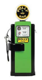 WAYNE MODEL #100 A GAS PUMP RESTORED IN POLLY GASOLINE.