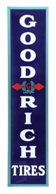 PORCELAIN GOODRICH TIRES SIGN W/ COMPANY LOGO.