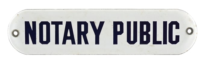 NOTARY PUBLIC PORCELAIN DOOR SIGN AGS 96.