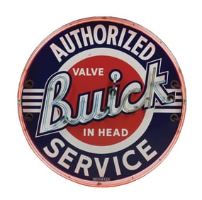 OUTSTANDING BUICK AUTHORIZED SERVICE PORCELAIN NEON SIGN.