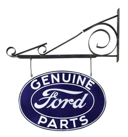 PORCELAIN FORD GENUINE PARTS OVAL SIGN.