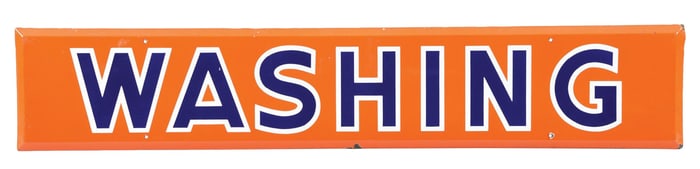 PORCELAIN UNION 76 "WASHING" SIGN.