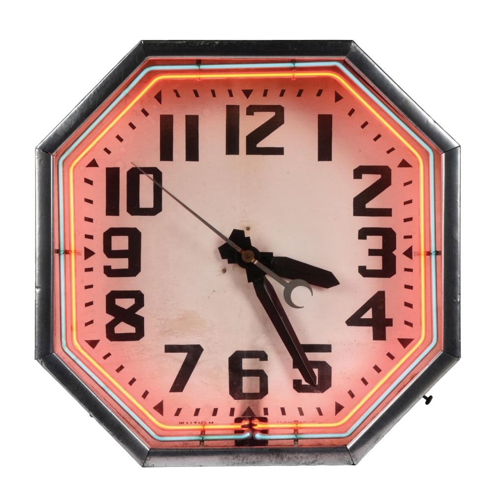 LARGE NEON LIGHT WALL CLOCK (1 of 4)