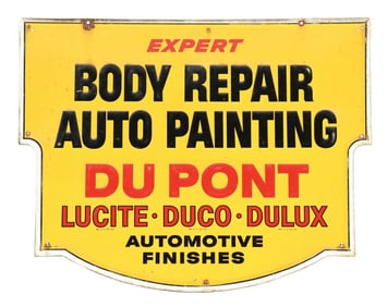 TIN DU PONT BODY REPAIR & AUTO PAINTING SIGN.