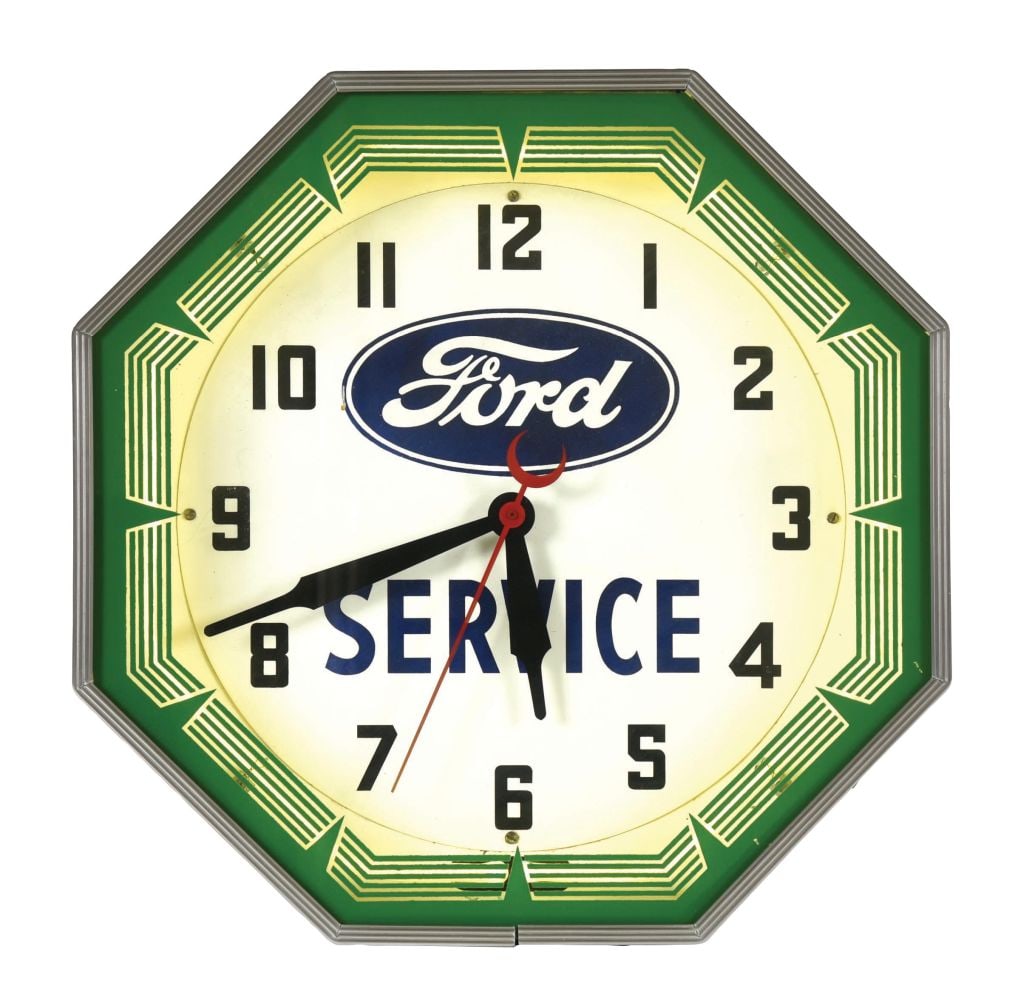 FORD SERVICE NEON ADVERTISING CLOCK. (1 of 4)