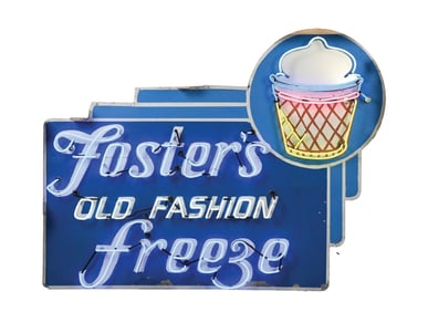 FOSTER'S OLD FASHION FREEZE TIN NEON SIGN.