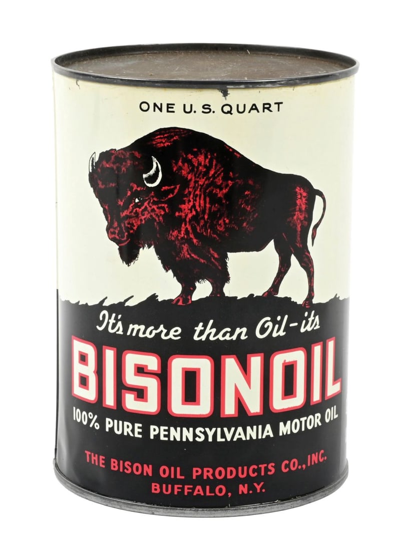 BISONOIL MOTOR OILS ONE QUART CAN W/ BISON GRAPHIC. (1 of 6)