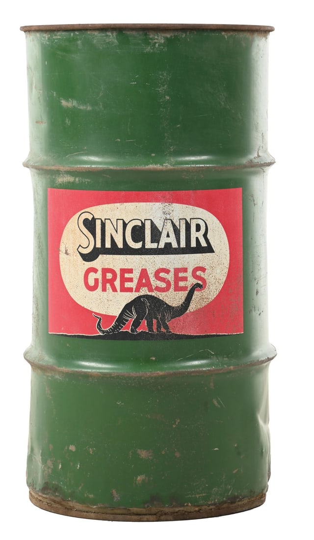 SINCLAIR GREASES 120LB BARREL W/ DINO GRAPHIC. (1 of 4)