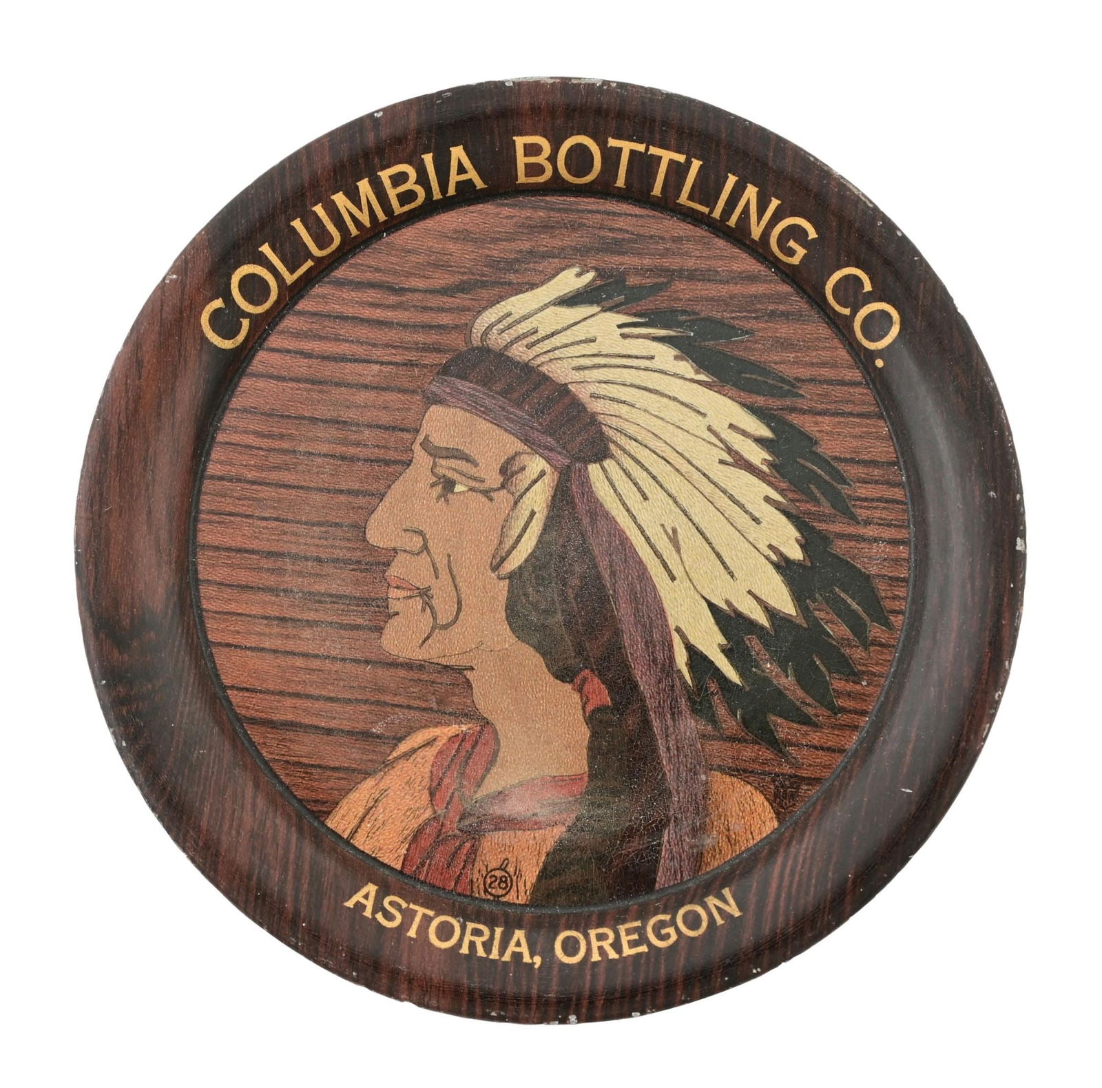 COLUMBIA BOTTLING CO INDIAN CHIEF BEER TIP TRAY (1 of 2)
