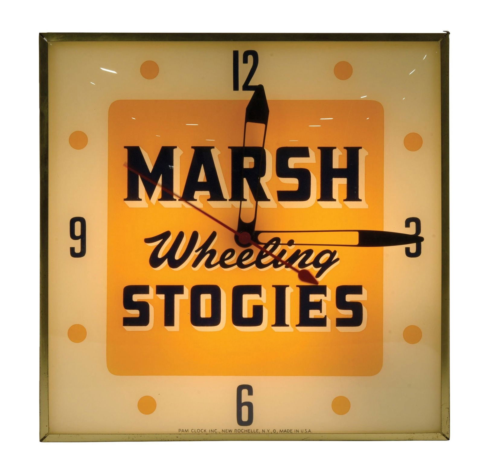 PAM LIGHT-UP CLOCK ADVERTISING MARSH CIGARS (1 of 3)