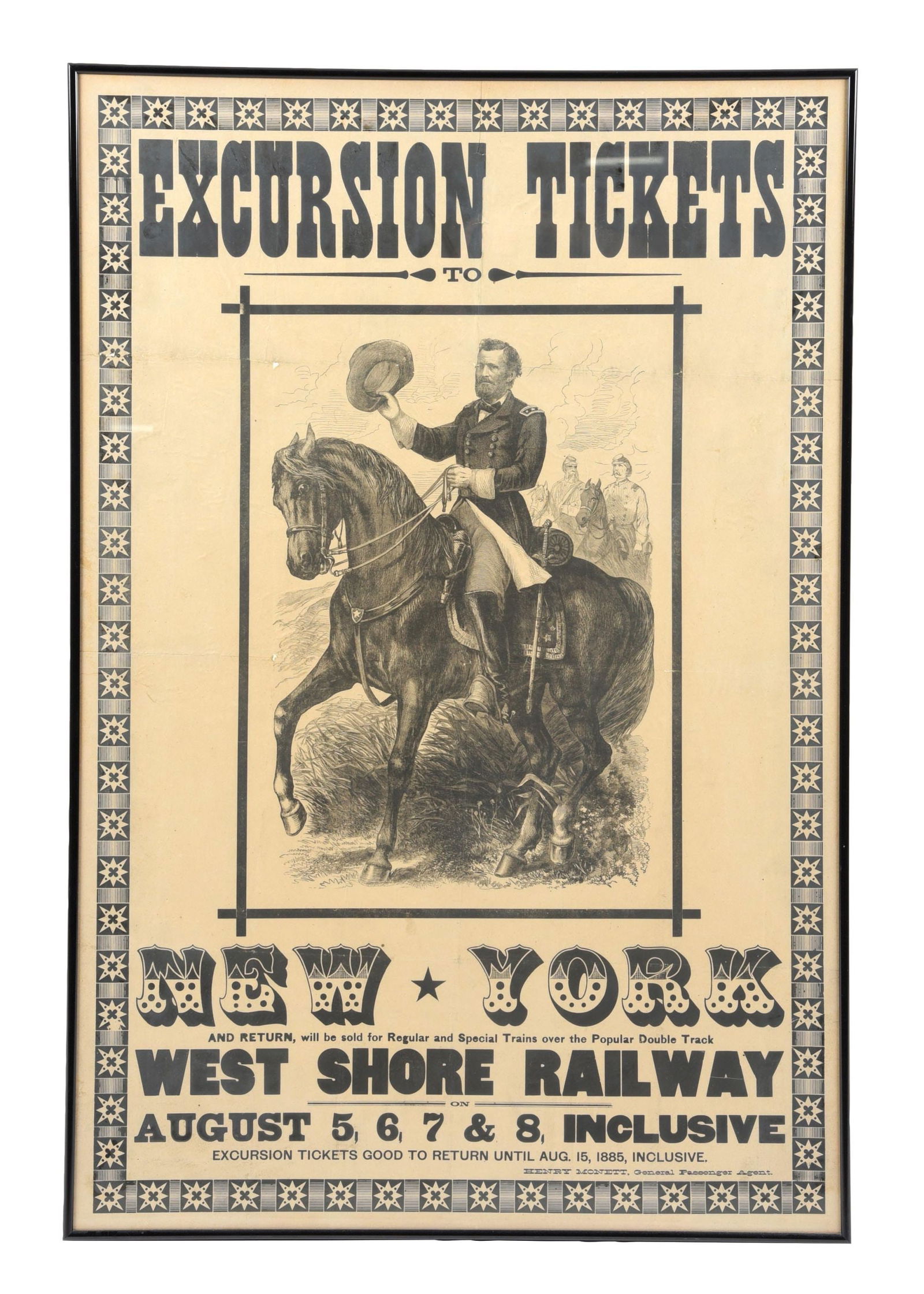 PAPER NEW YORK EXCURSION TICKETS POSTER W/ GRANT GRAPHIC (1 of 2)