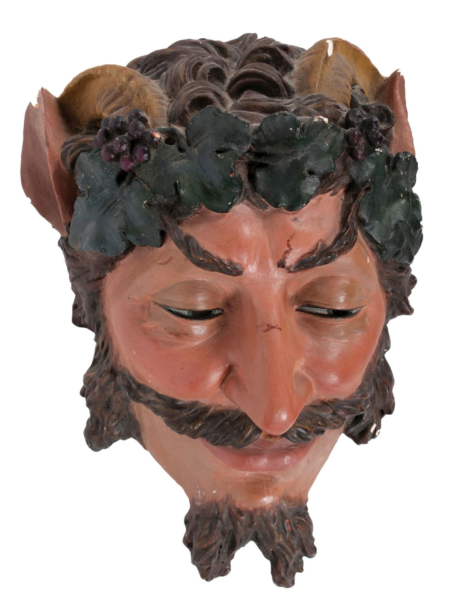 CHALK CIGAR BUST OF PAN (1 of 5)