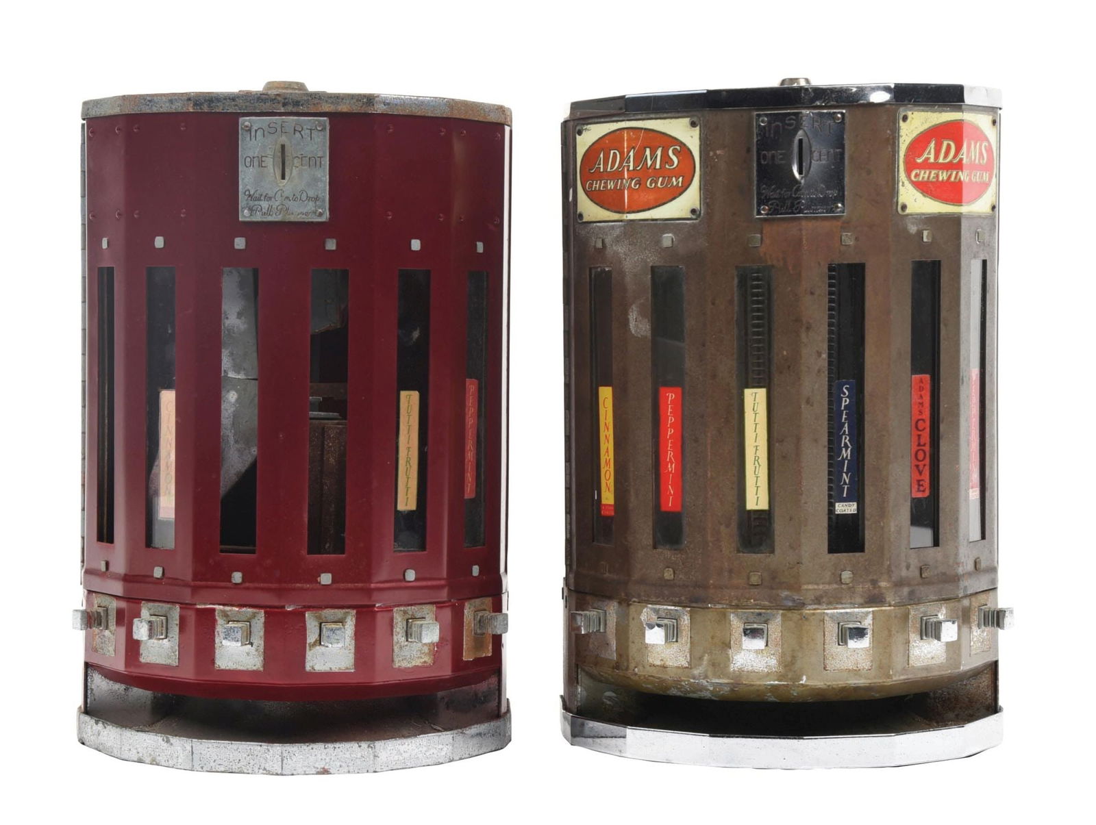 COLLECTION OF 2 1¢ COLUMN GUM VENDING MACHINES (1 of 2)