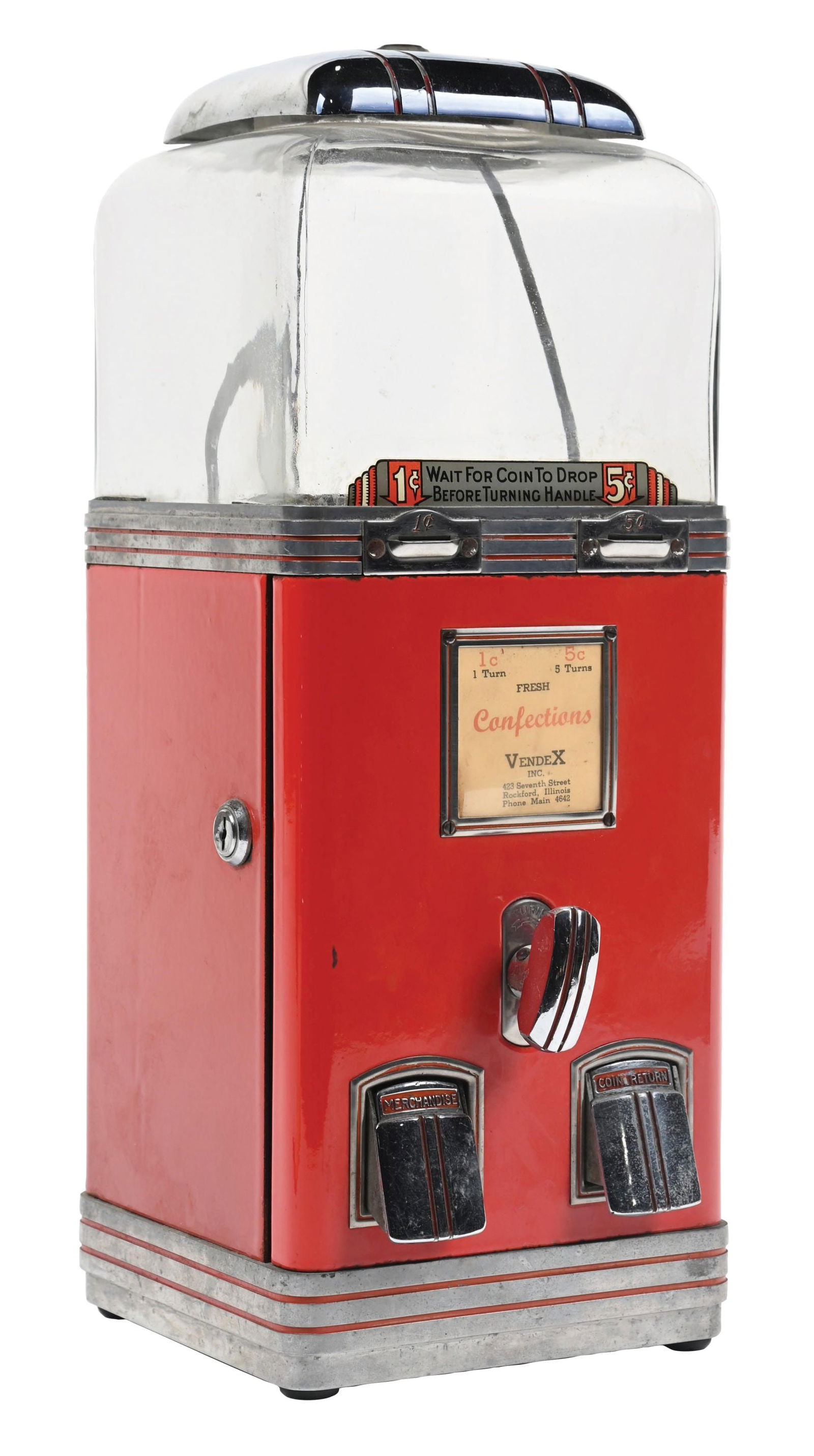 1¢/5¢ NORTHWESTERN "DELUXE" CONFECTIONS VENDING MACHINE (1 of 4)