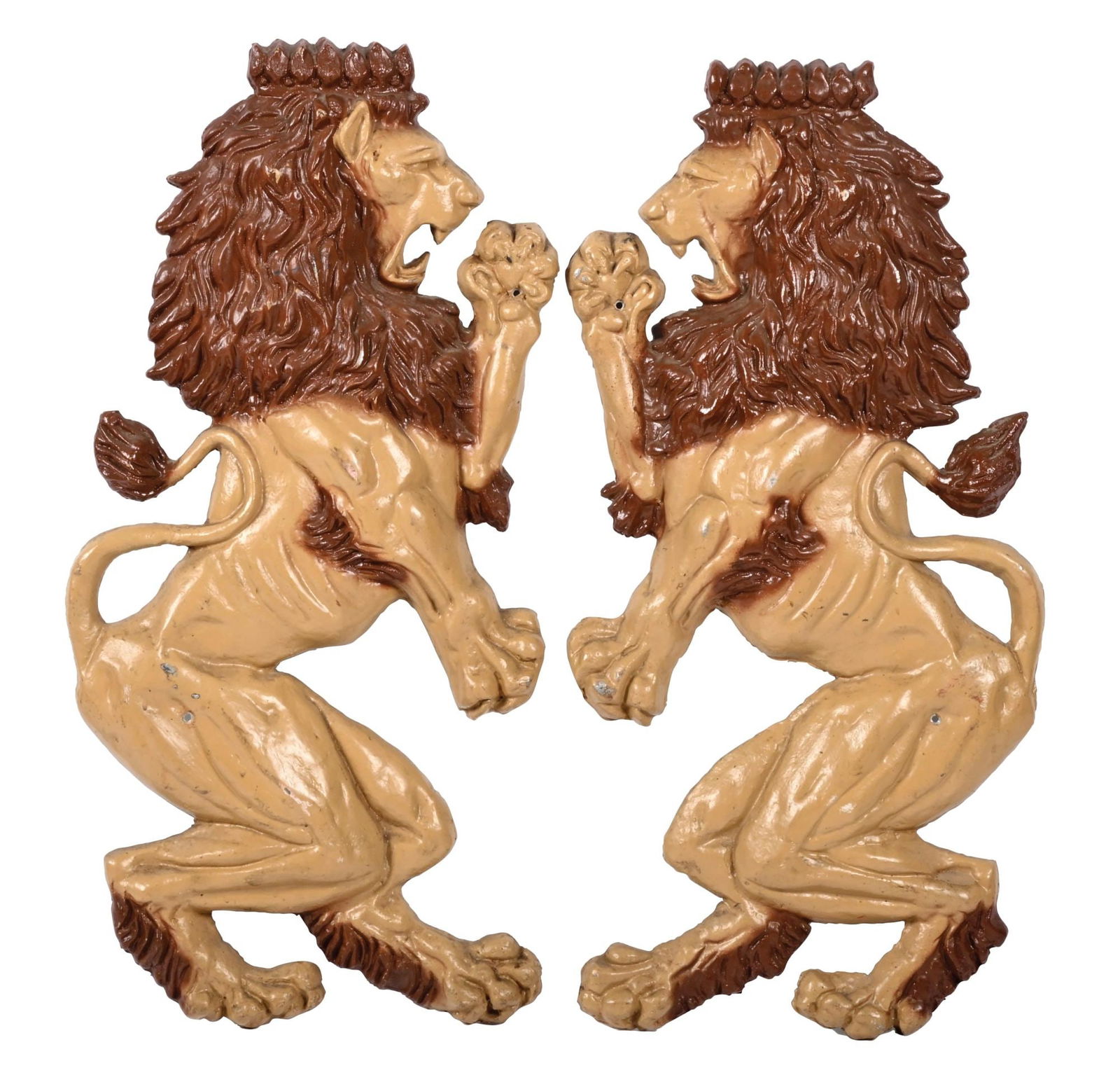 COLLECTION OF 2 CAST ALUMINUM LIONS OUT OF A CAROUSEL RIDE (1 of 2)