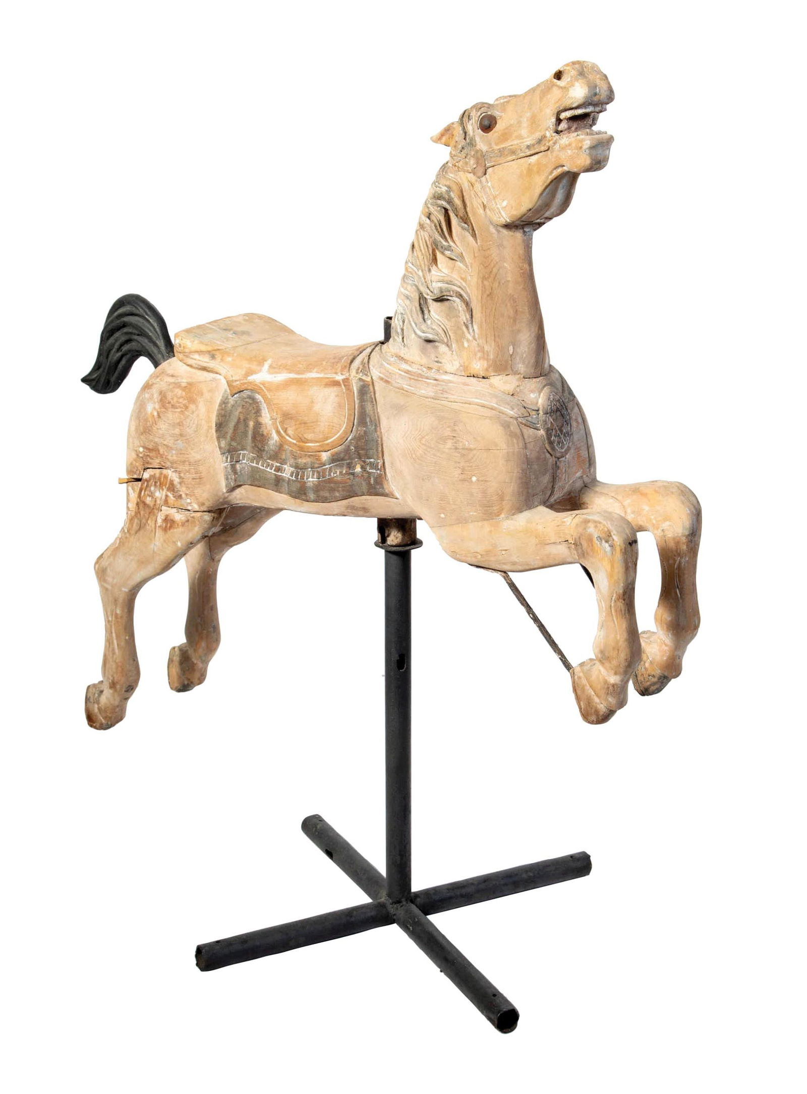 WOODEN CAROUSEL HORSE W/ STAND (1 of 4)