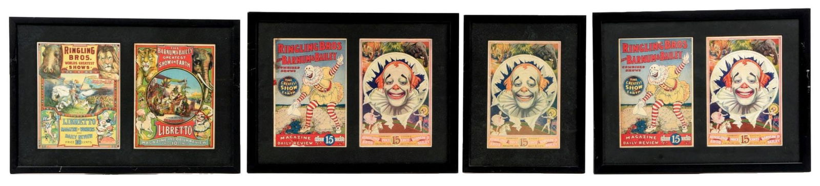 COLLECTION OF 4 RINGLING BROS. AND BARNUM & BAILEY PAPER LITHOGRAPHED MAGAZINE & DAILY REVIEW COVERS (1 of 2)