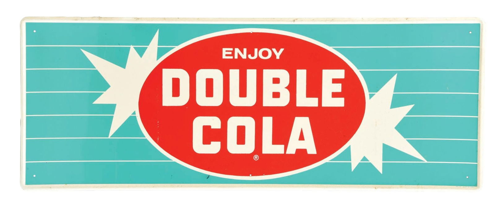 TIN DOUBLE COLA SIGN W/ LOGO'D GRAPHIC (1 of 3)