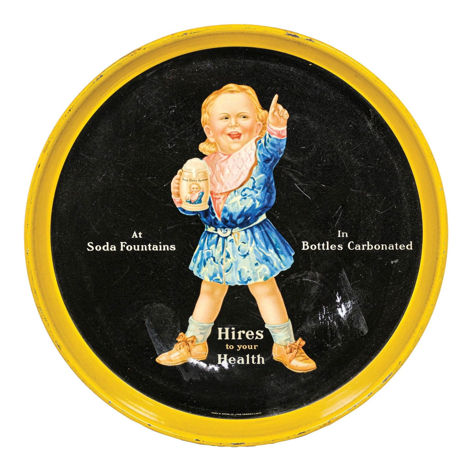 HIRES ROOT BEER UGLY KID ADVERTISING TRAY (1 of 2)