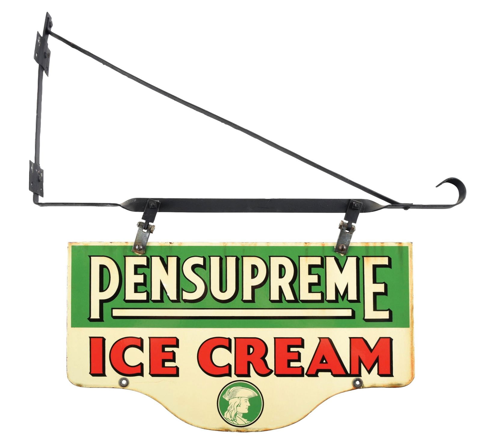 DOUBLE-SIDED PORCELAIN PENSUPREME ICE CREAM SIGN (1 of 2)