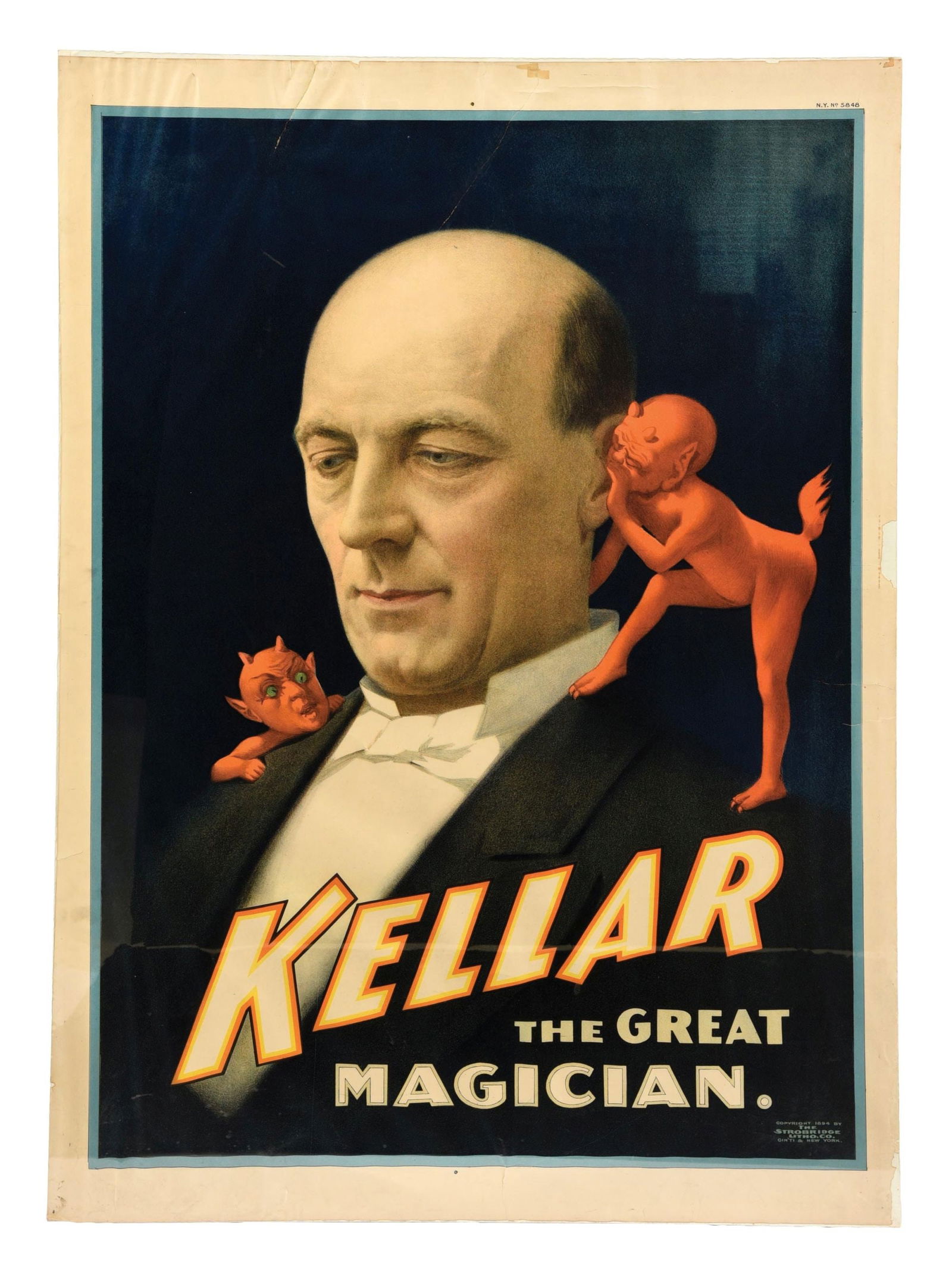 PAPPER KELLAR THE GREAT MAGICIAN LITHOGRAPHED POSTER (1 of 2)