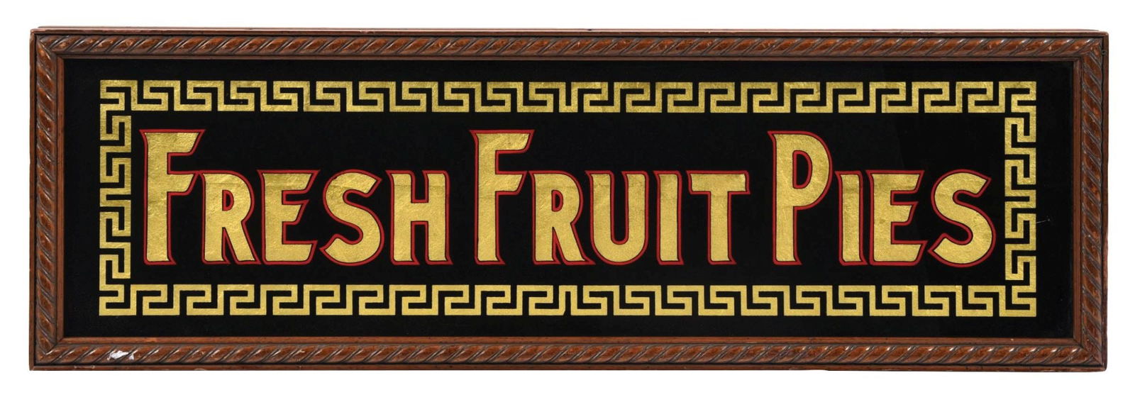 FRESH FRUIT PIES REVERSE PAINTED GLASS SIGN (1 of 2)