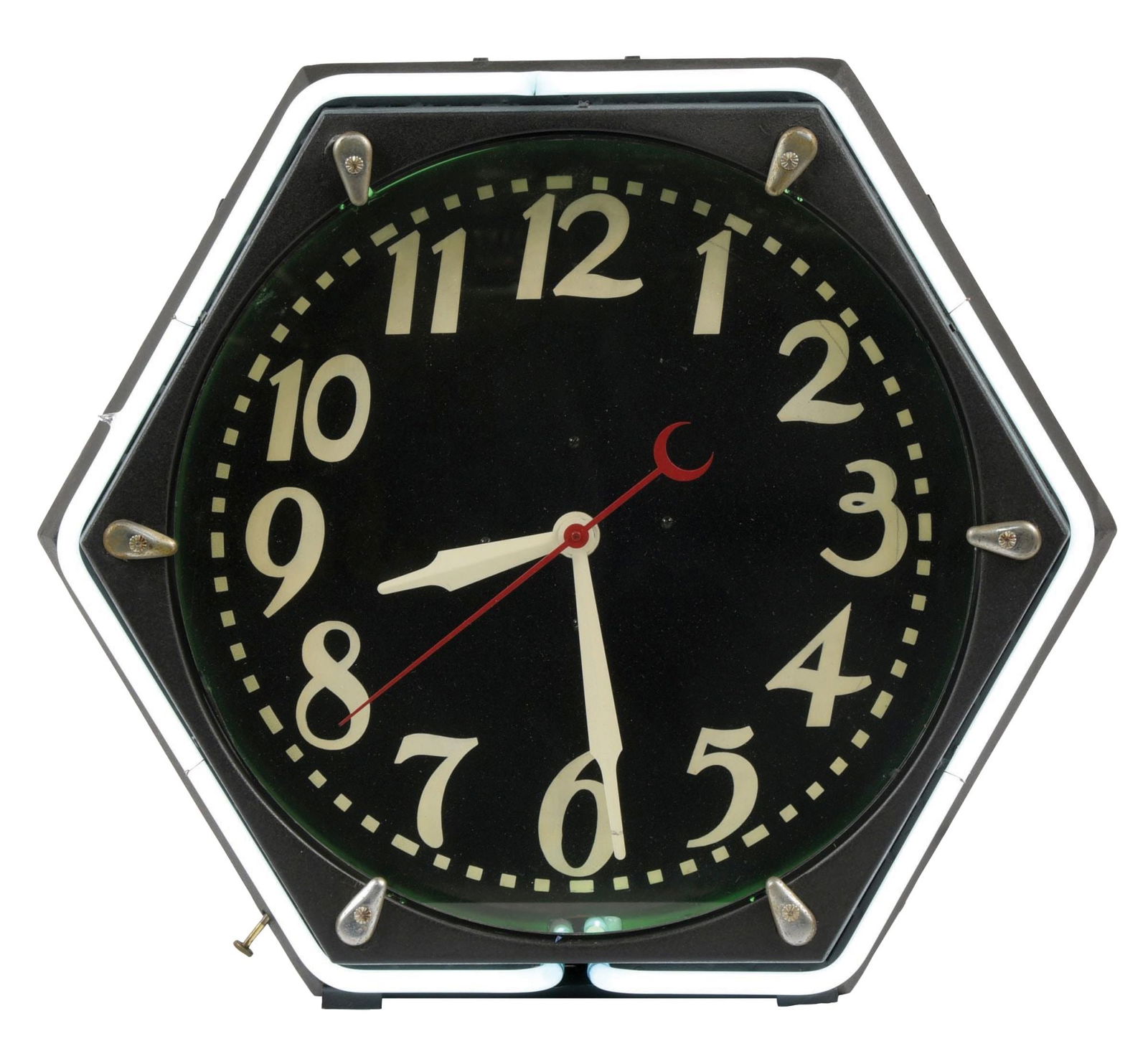 2-TUBE HEXAGON NEON CLOCK (1 of 4)