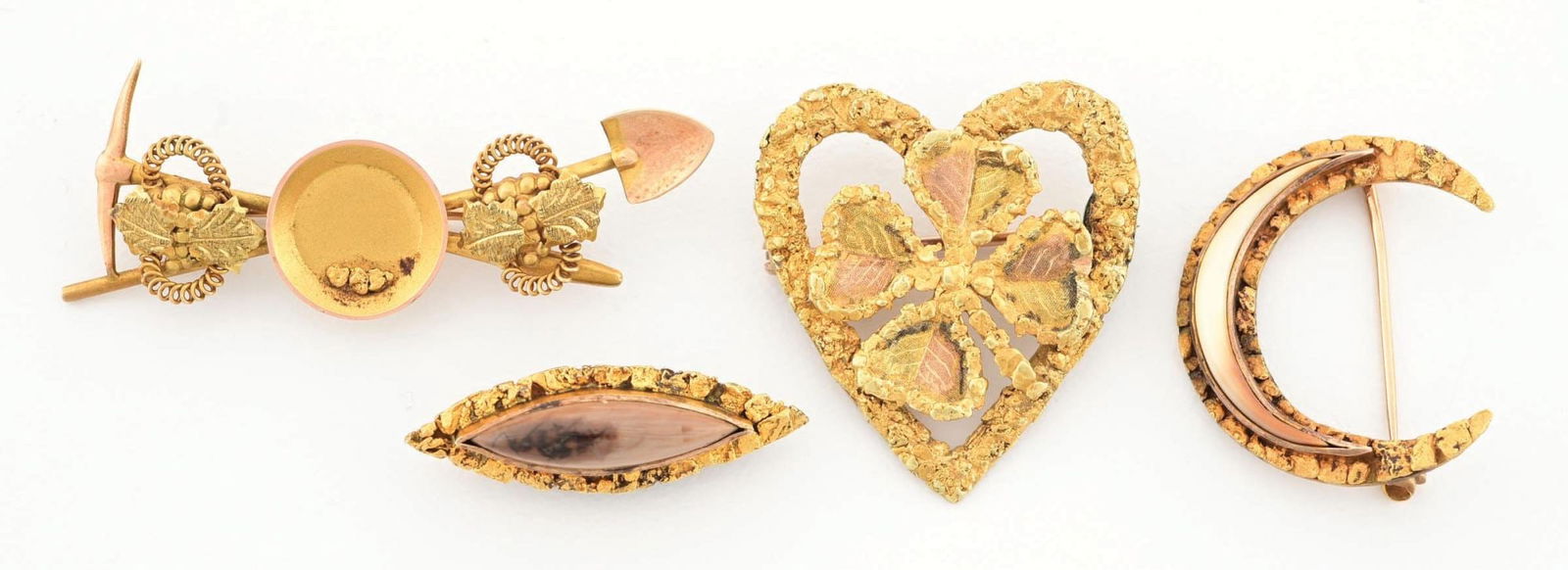 COLLECTION OF 4 VARIOUS GOLD RUSH PERIOD PINS (1 of 5)