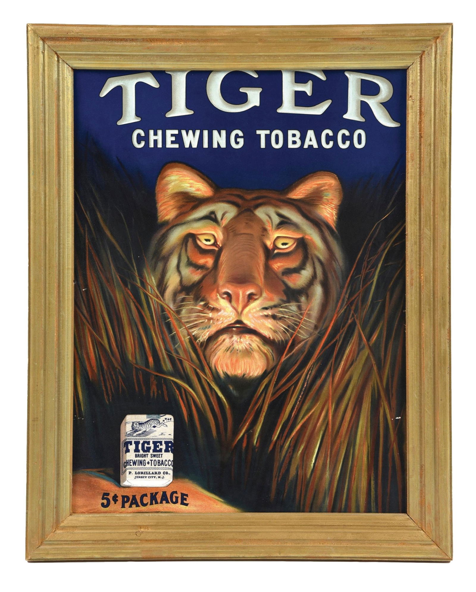 TIGER CHEWING TOBACCO CARDBOARD ADVERTISEMENT (1 of 2)