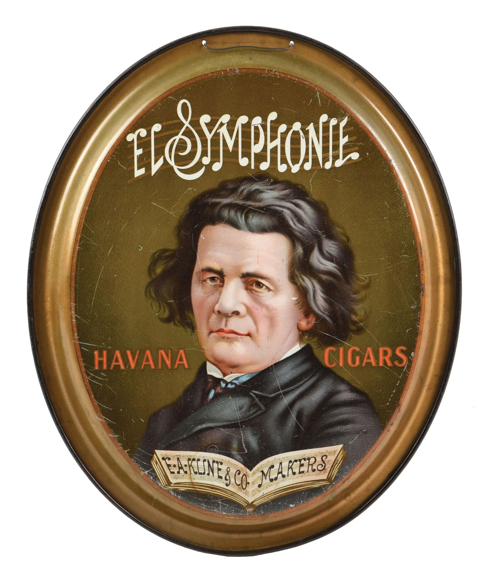 E.A. KLINE & CO.HAVANA CIGARS TIN LITHOGRAPHED W/ PORTRAIT GRAPHIC (1 of 3)