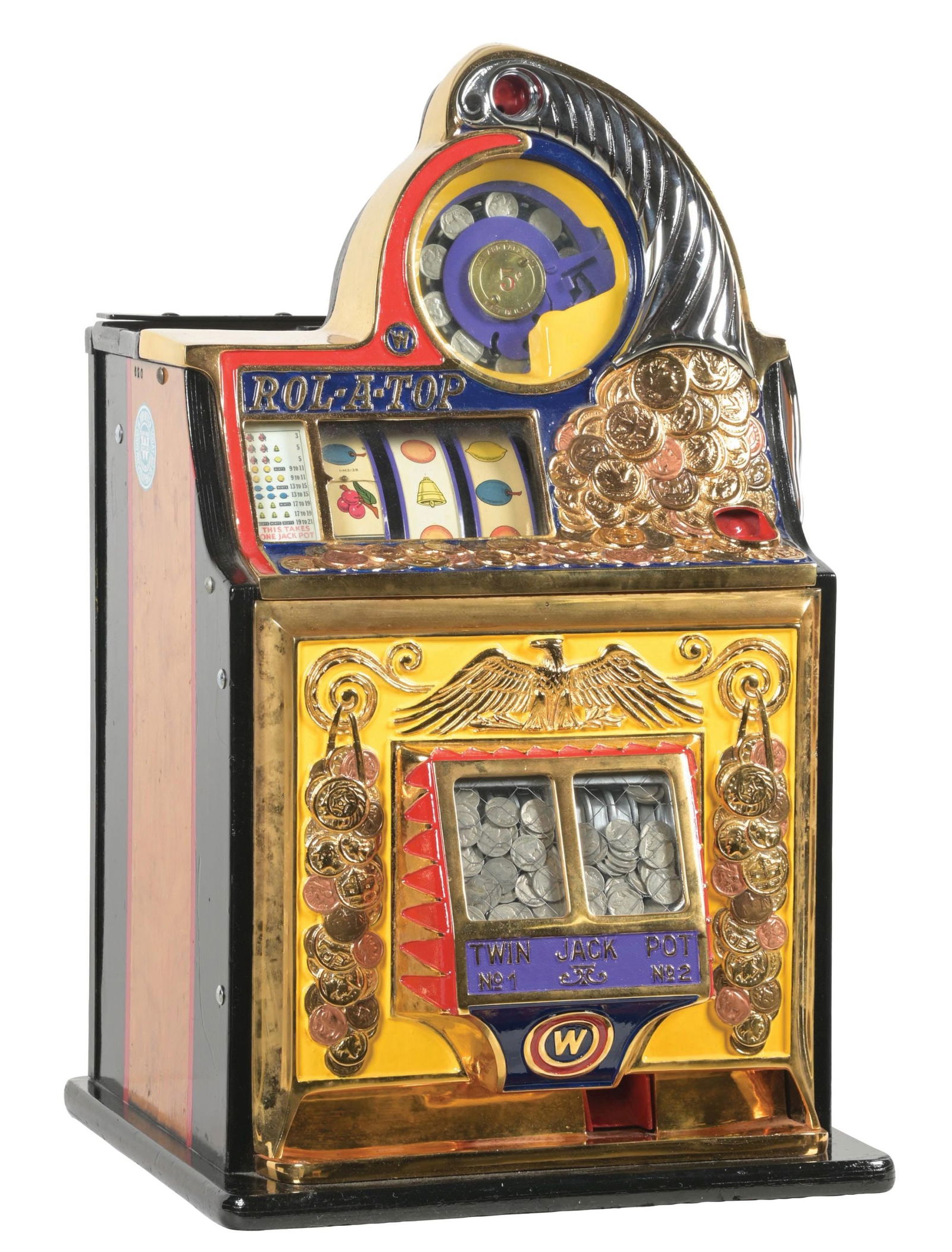 5¢ WATLING COIN FRONT ROL-A-TOP TWIN JACKPOT SLOT MACHINE (1 of 7)