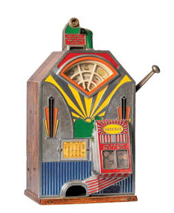 1¢ O.D. JENNINGS LITTLE DUKE SLOT MACHINE: C. 1935, O.D. Jennings Co., Chicago, IL. Unlike many slot machines of its time, the Little Duke presented different features than most of the respective competition. It has a slightly smaller cabinet