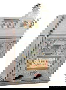 1¢ JENNINGS DUTCH BOY SLOT MACHINE: C. 1930, O.D. Jennings Co., Chicago, IL. This is an original Jennings "Dutch Boy" slot in original condition. CONDITION: All original components, in oxidized finish. no keys. Original reel strips and