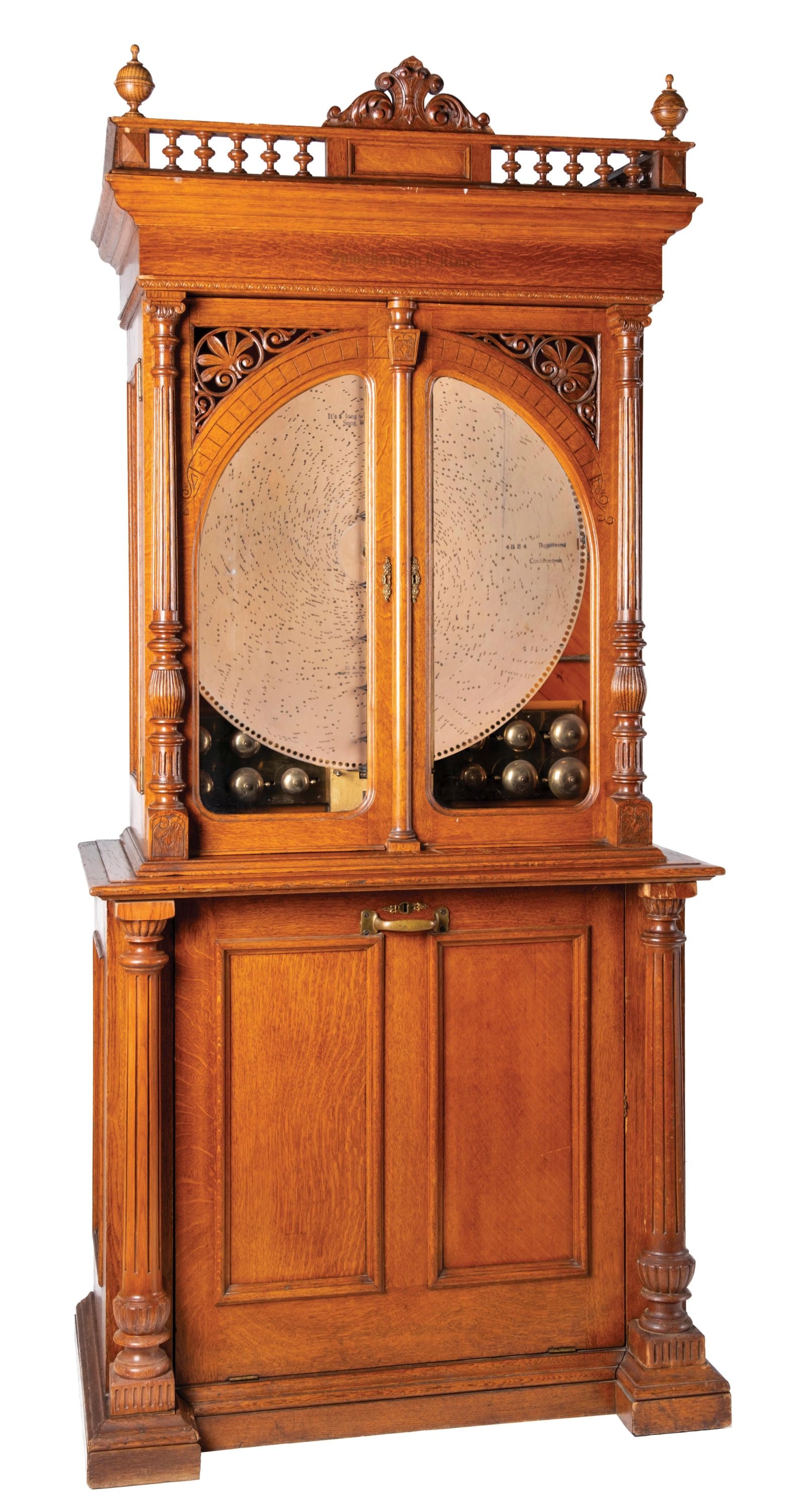 IMPERIAL AMERICAN SYMPHONION "CHIMES" MUSIC BOX WITH STAND (1 of 7)