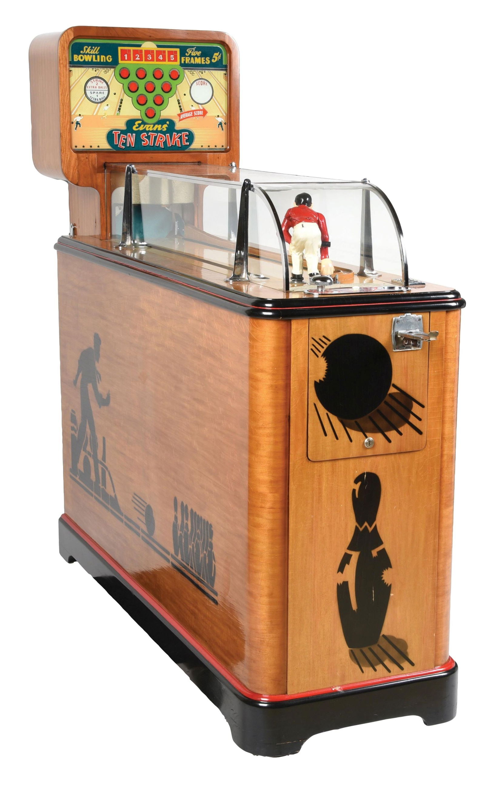 5¢ H.C. EVANS TEN STRIKE CLASSIC ARCADE MACHINE (1 of 9)