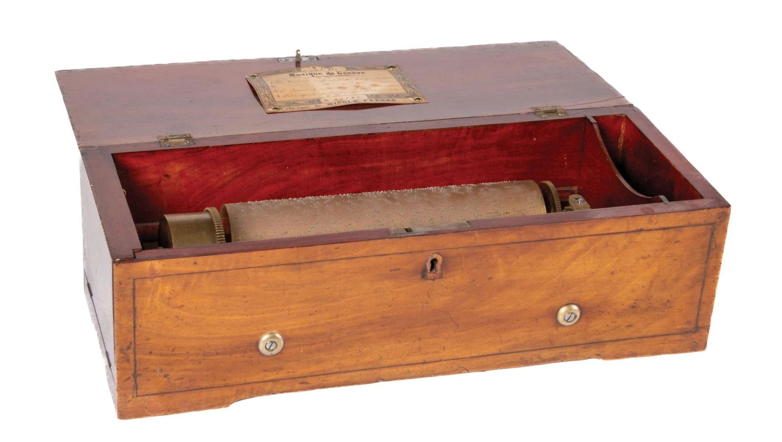 EARLY NICOLE FRERES KEY-WIND CYLINDER MUSIC BOX (1 of 7)