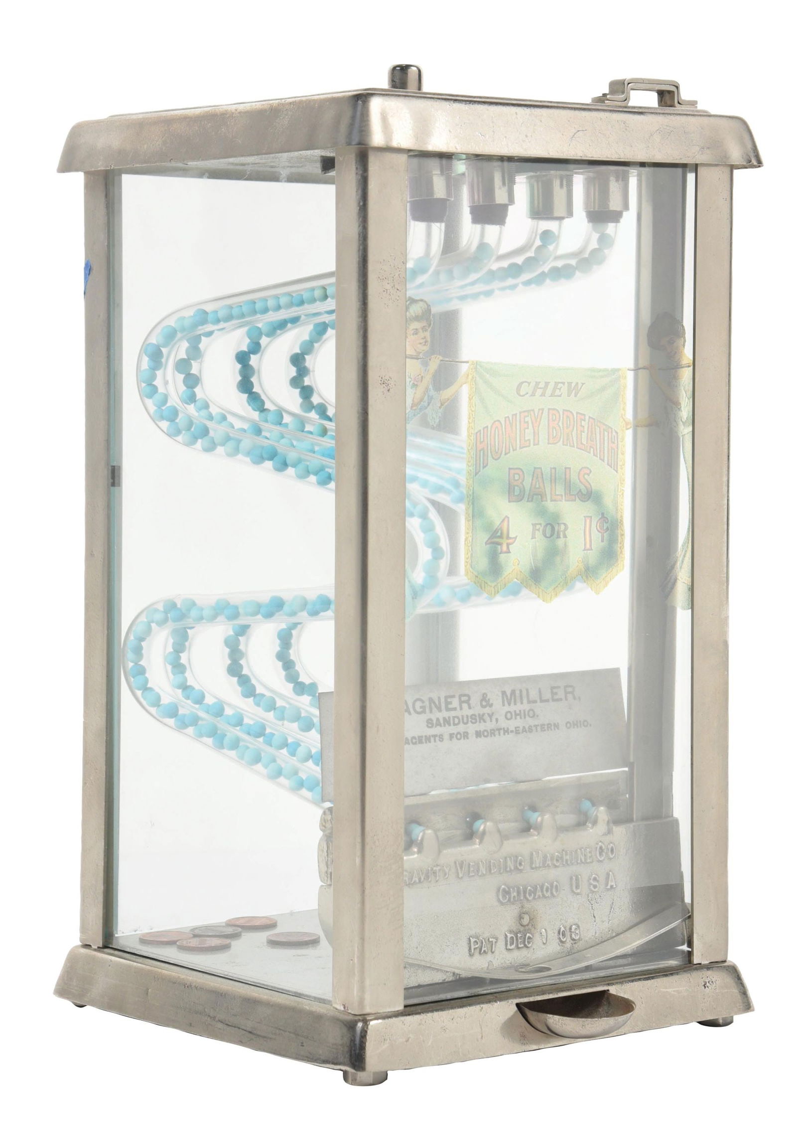 1¢ WAGNER & MILLER HONEY BREATH BALLS GRAVITY VENDOR (1 of 4)