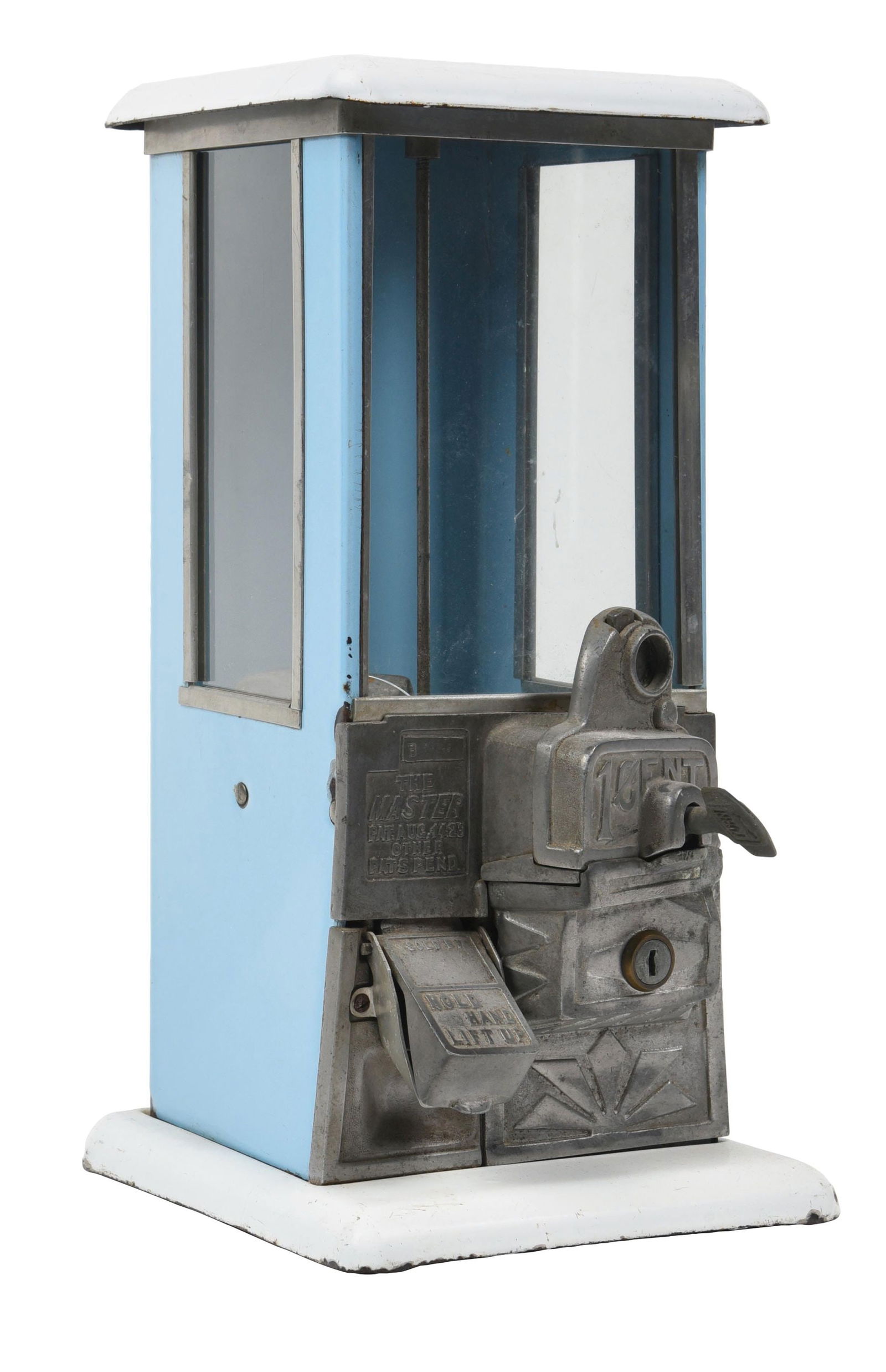 1¢ THE MASTER RARE BLUE PORCELAIN GUMBALL VENDING MACHINE (1 of 4)