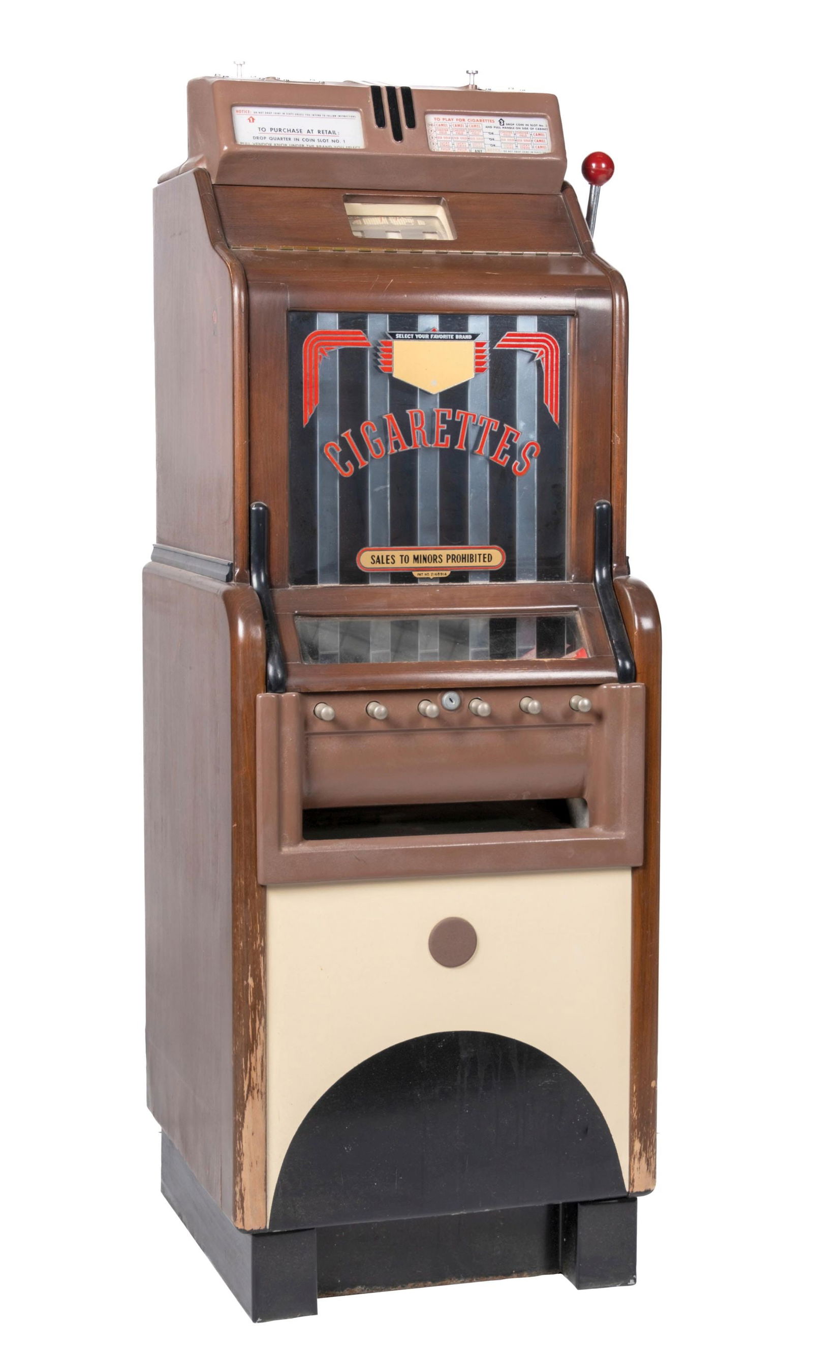 25 ¢ JENNINGS CIGA-ROLA FLOOR VENDOR SLOT MACHINE (1 of 6)