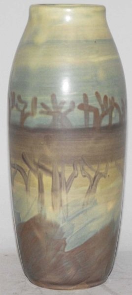 Peter & Reed Scenic Vase.: Condition (Excellent). Size 10" T.