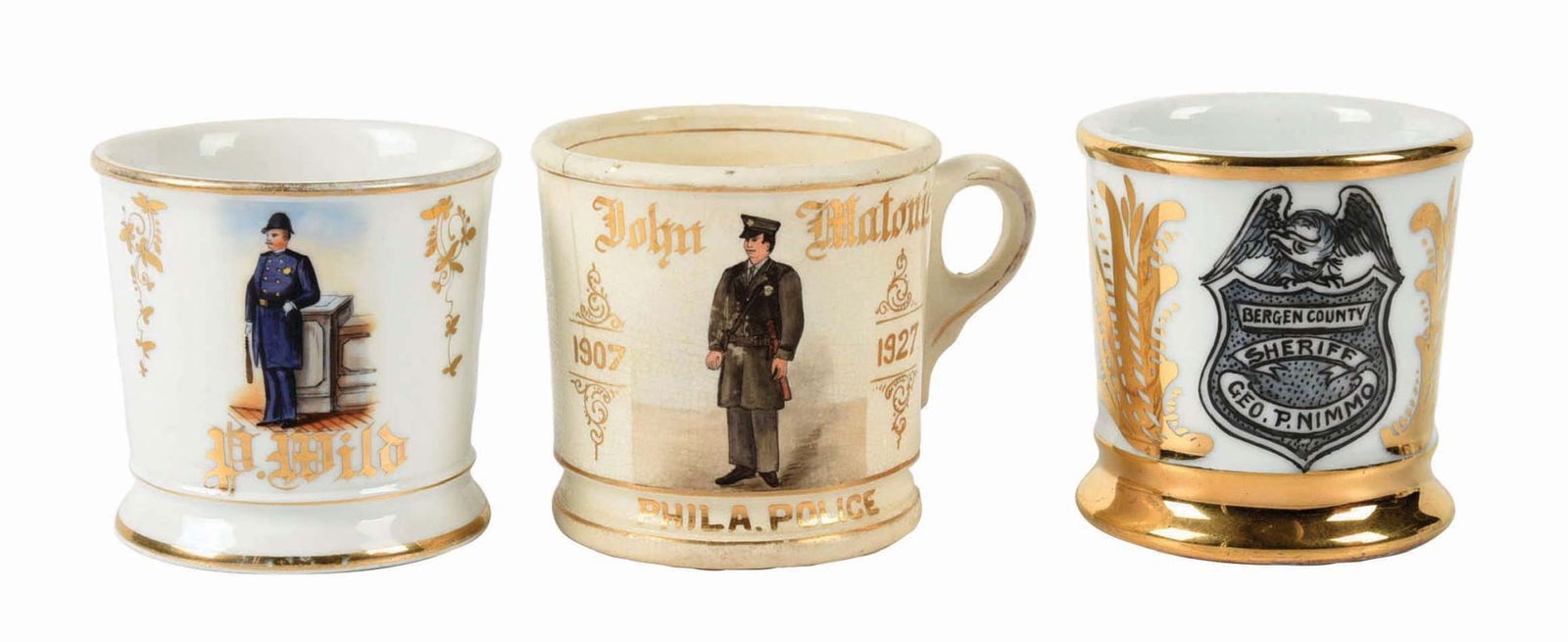 LOT OF 3: POLICEMAN SHAVING MUGS (1 of 4)