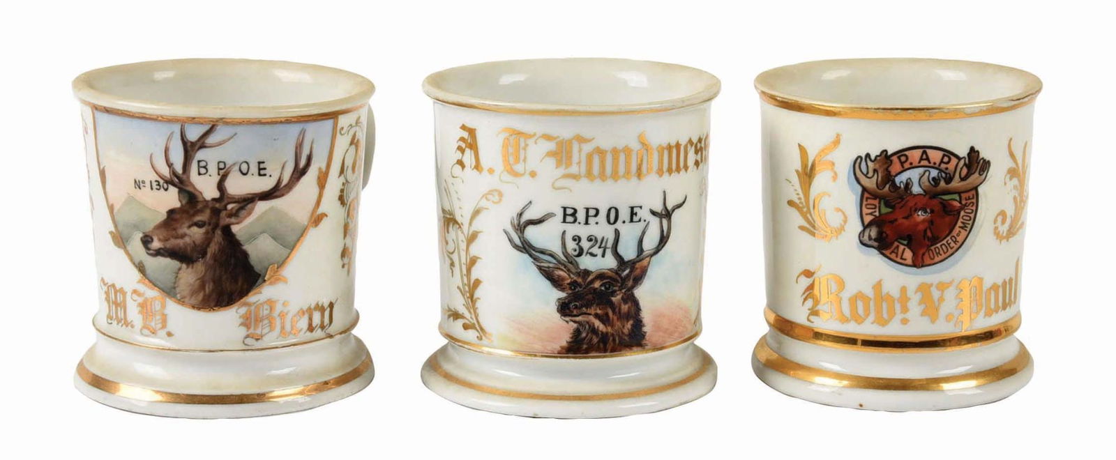 LOT OF 3: FRATERNAL SHAVING MUGS (1 of 4)