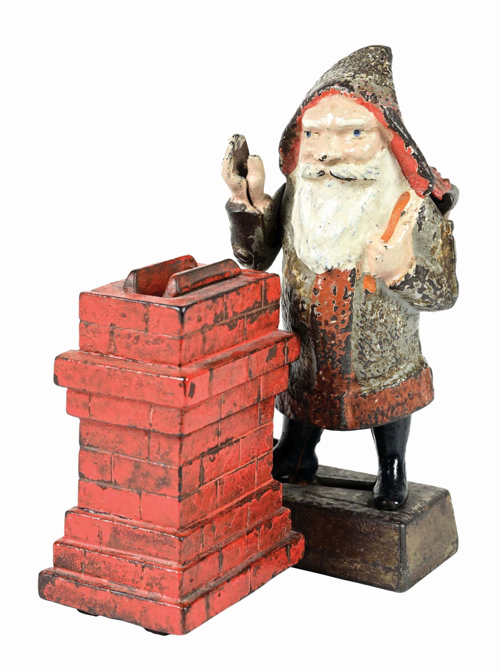 SHEPARD HARDWARE SANTA AT CHIMNEY CAST IRON MECHANICAL BANK (1 of 5)