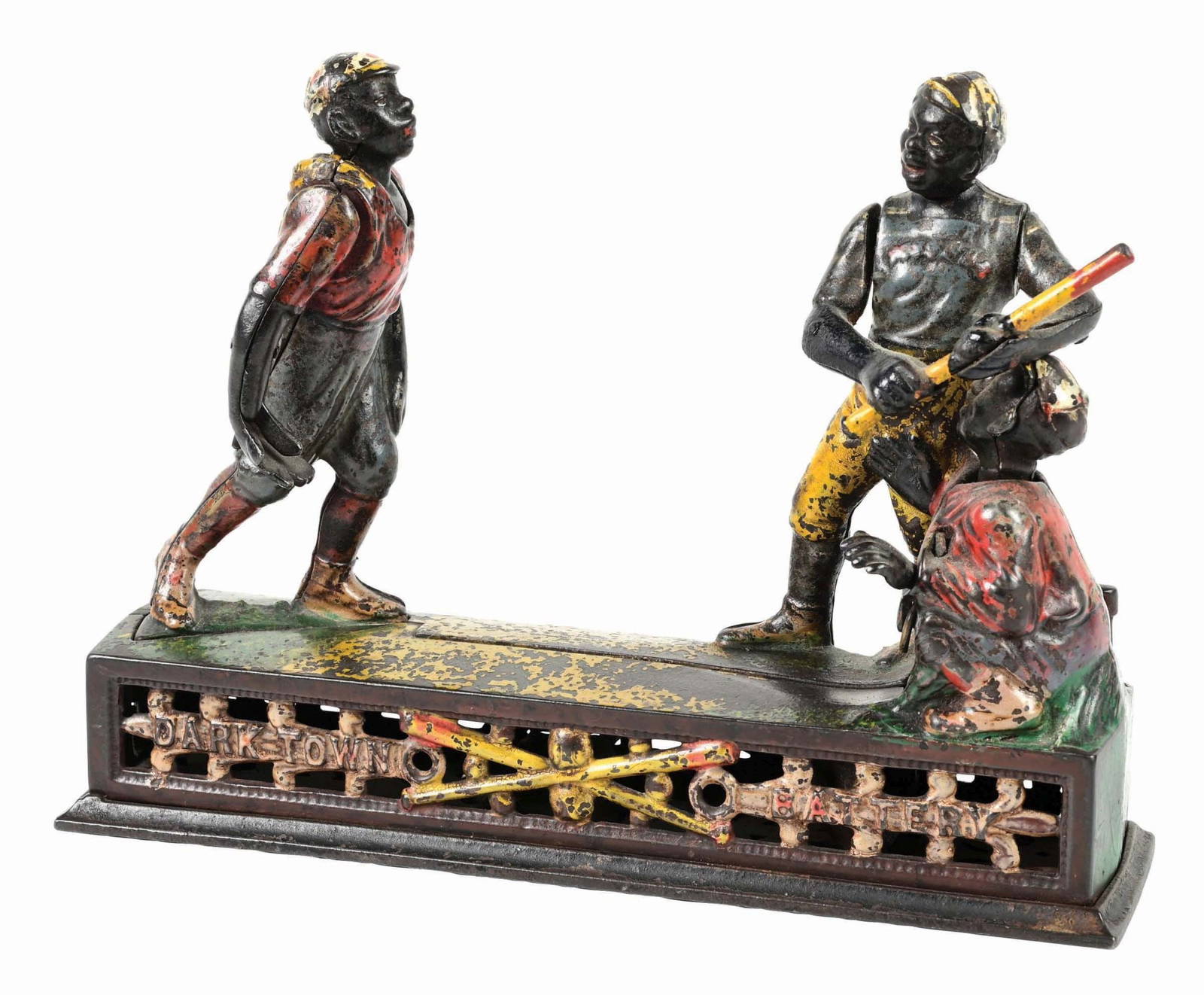 J. & E. Stevens Dark Town Battery Cast Iron Mechanical Bank Auction