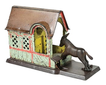 MULE ENTERING BARN MECHANICAL BANK