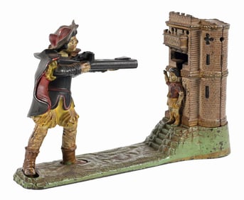 J. & E. STEVENS WILLIAM TELL CAST IRON MECHANICAL BANK